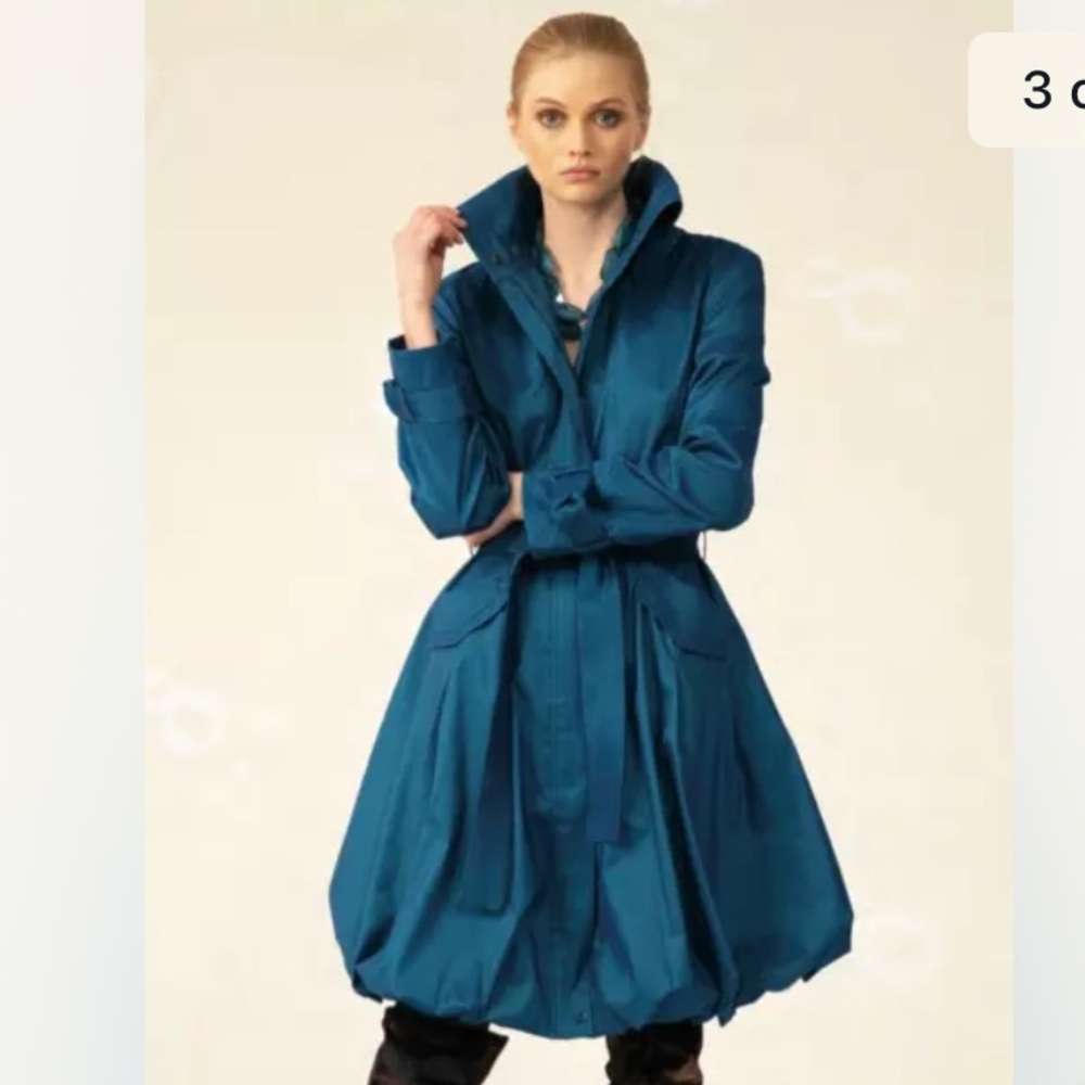 Samuel Dong Teal Trench Coat
